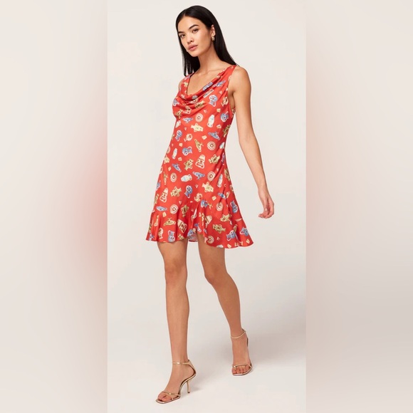 NWT Kitri Layla red mini printed dress- US size 2 - Picture 1 of 11